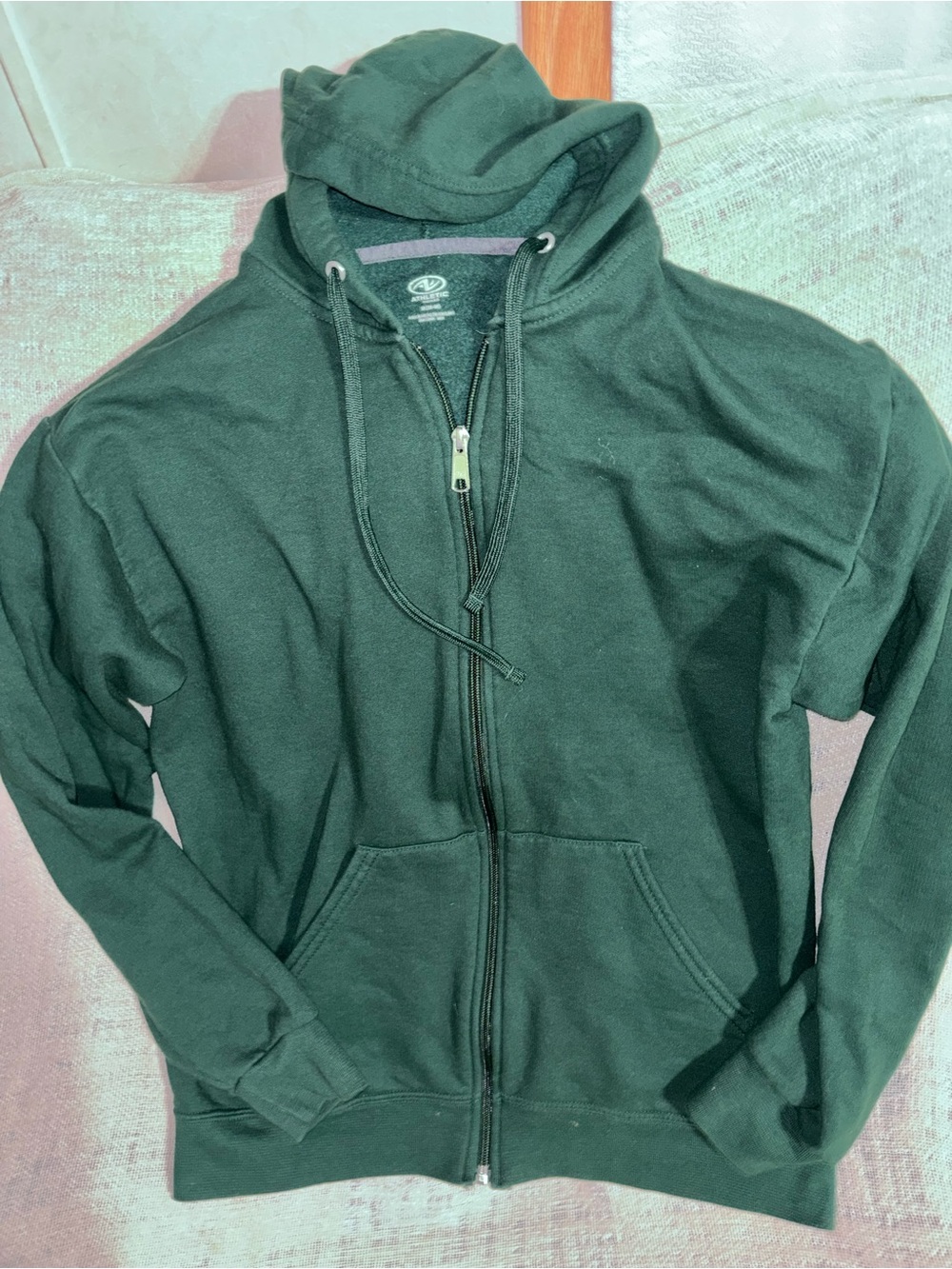 Athletic Works Dark Green Full-Zip Hoodie Sweater